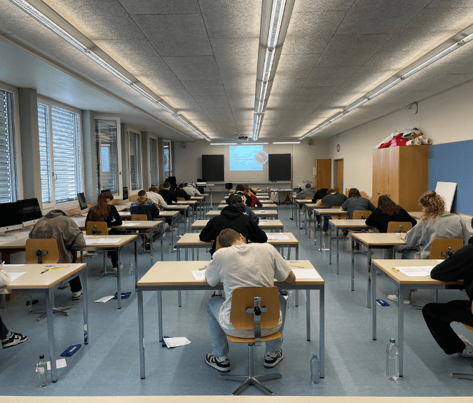 Students sitting a substitute exam for free because they used Exam Retake Option by Swiss Exams