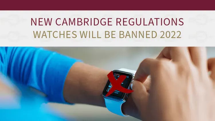 New Cambridge English Exam Regulations 2022: wrist with the smart watch 