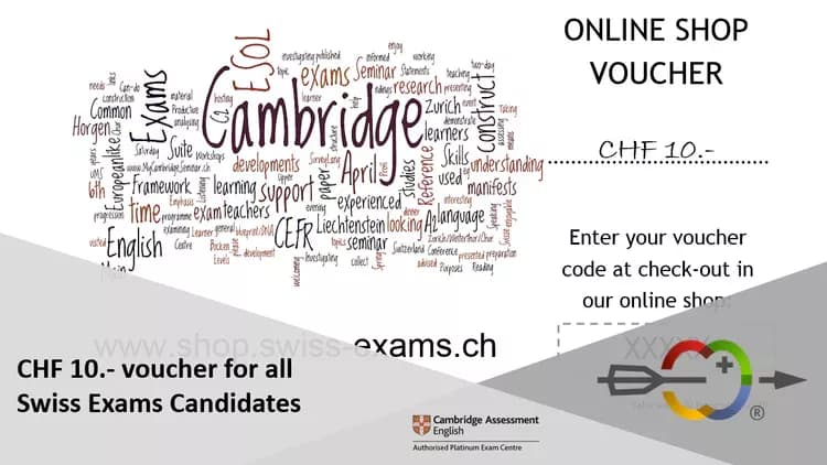 Bon de CHF 10.- pour tous les candidats aux examens suisses