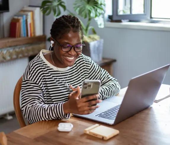 Candidate taking the remote proctored exam with Swiss Exams