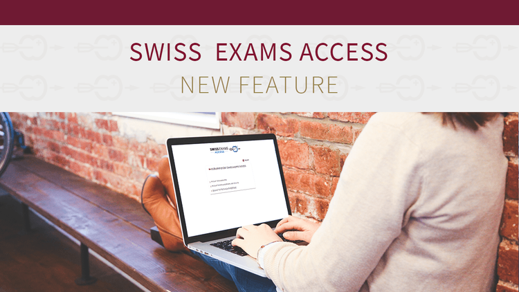Person typing logging in Swiss Exams Access 
