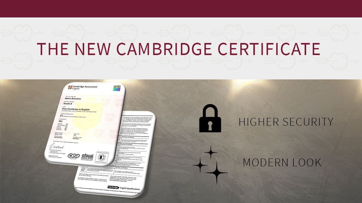 Improving look and security – Cambridge Assessment English introduces new certificates as of November 2020
