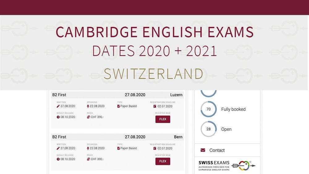 #Wedomore:  Cambridge English Exam dates 2020 + 2021 for Switzerland
