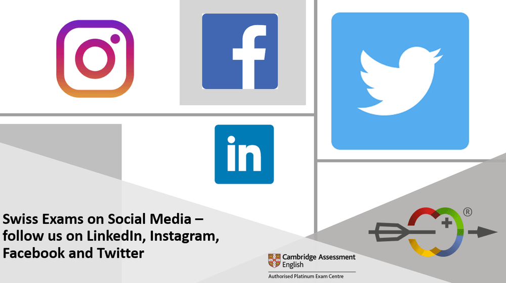 Swiss Exams on Social Media – follow us on LinkedIn, Instagram, Facebook and Twitter