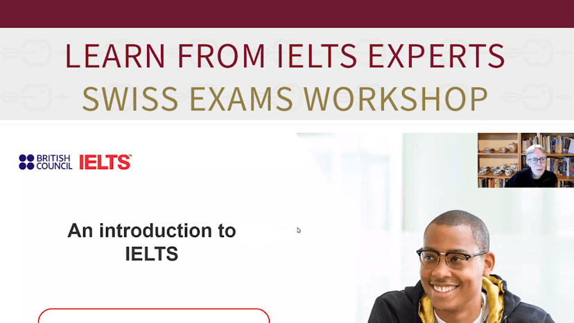 Presentation slide: learn from IELTS experts - Swiss Exams workshop