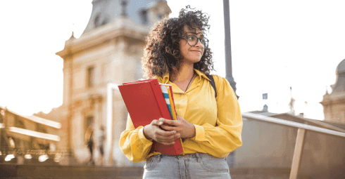 Young student preparing for IELTS English exams with Swiss Exams Academy