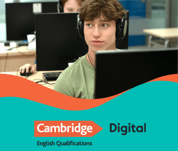Young candidate taking Cambridge English Qualification Digital with Swiss Exams