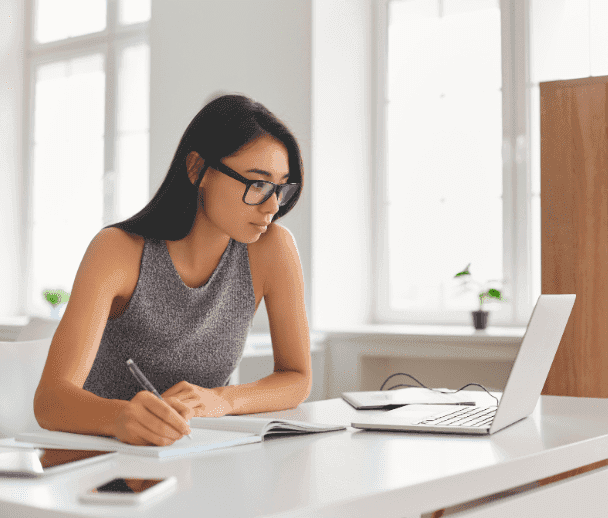 Student taking remote proctored exam