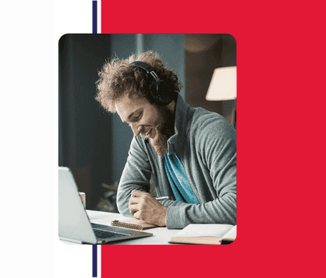 YOung professional preparing for the IELTS test with Swiss Exams
