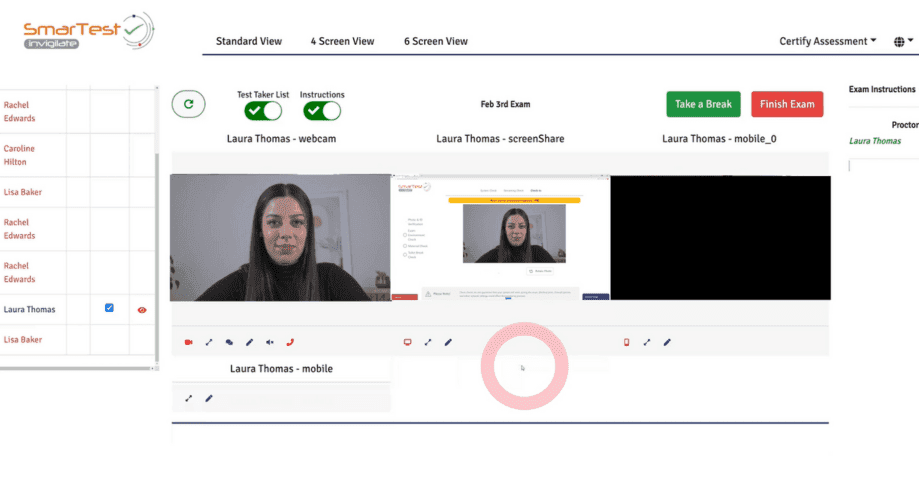 Candidate taking the exam remotely with Certify platfrom | Swiss Exams