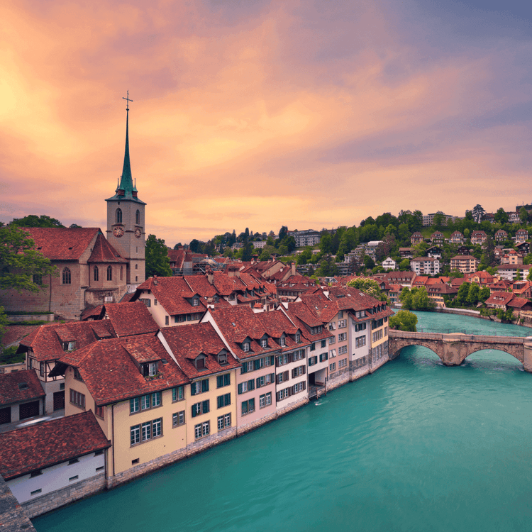 City of Bern - river - church